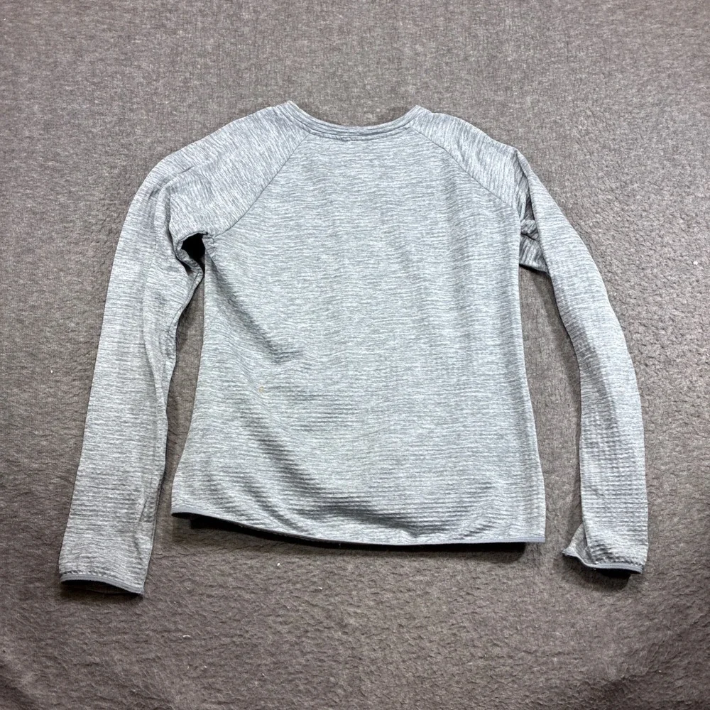 Nike‎ Running Top Womens Medium Gray Dri-Fit Long Sleeve Thumbhole Pockets